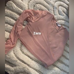 Zara Blush Long Sleeve Blouse